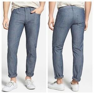 VINCE Men's 100% Cotton Lightweight Blue VM 212 Slim Fit Pants Roll Up Bottom 30